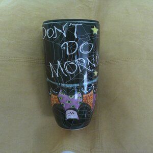 Cypress Home Latte Mug I Don't Do Mornings Halloween Bat Spider Web